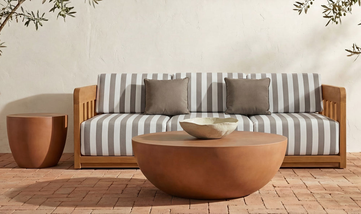 47" Terracotta Concrete Coffee Table