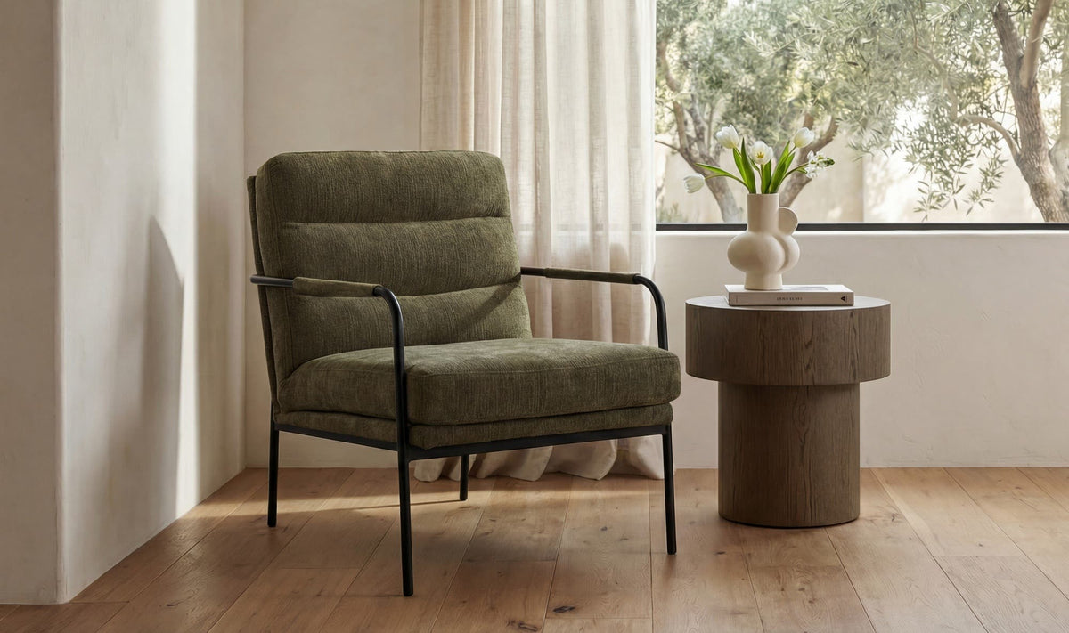 23.5" Olive Upholstered Accent Chair
