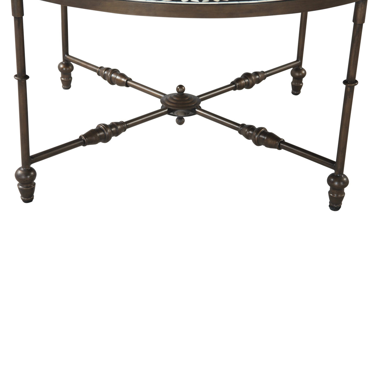 40" Floral Horn Inlay Iron Coffee Table