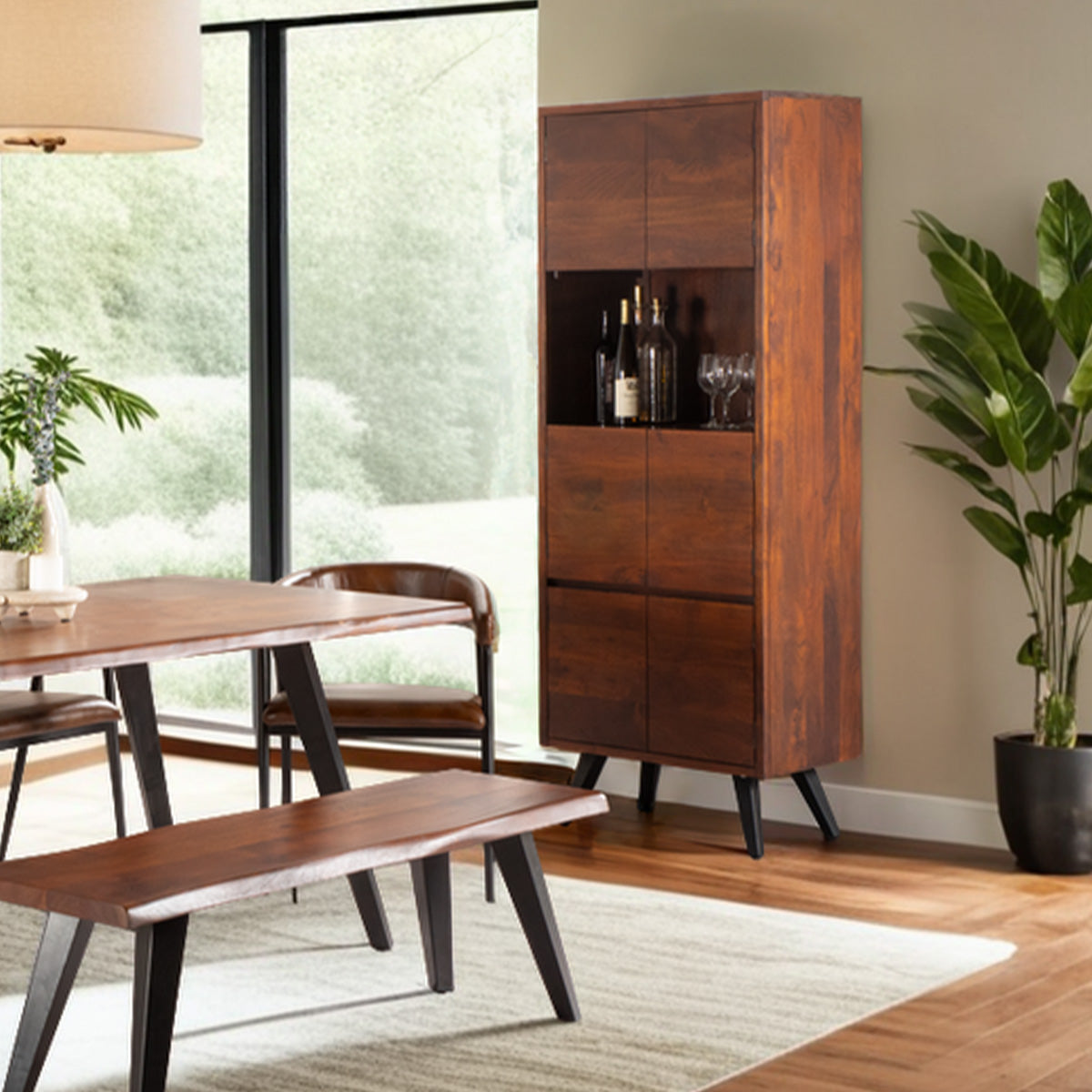 28" Walnut Bar Cabinet