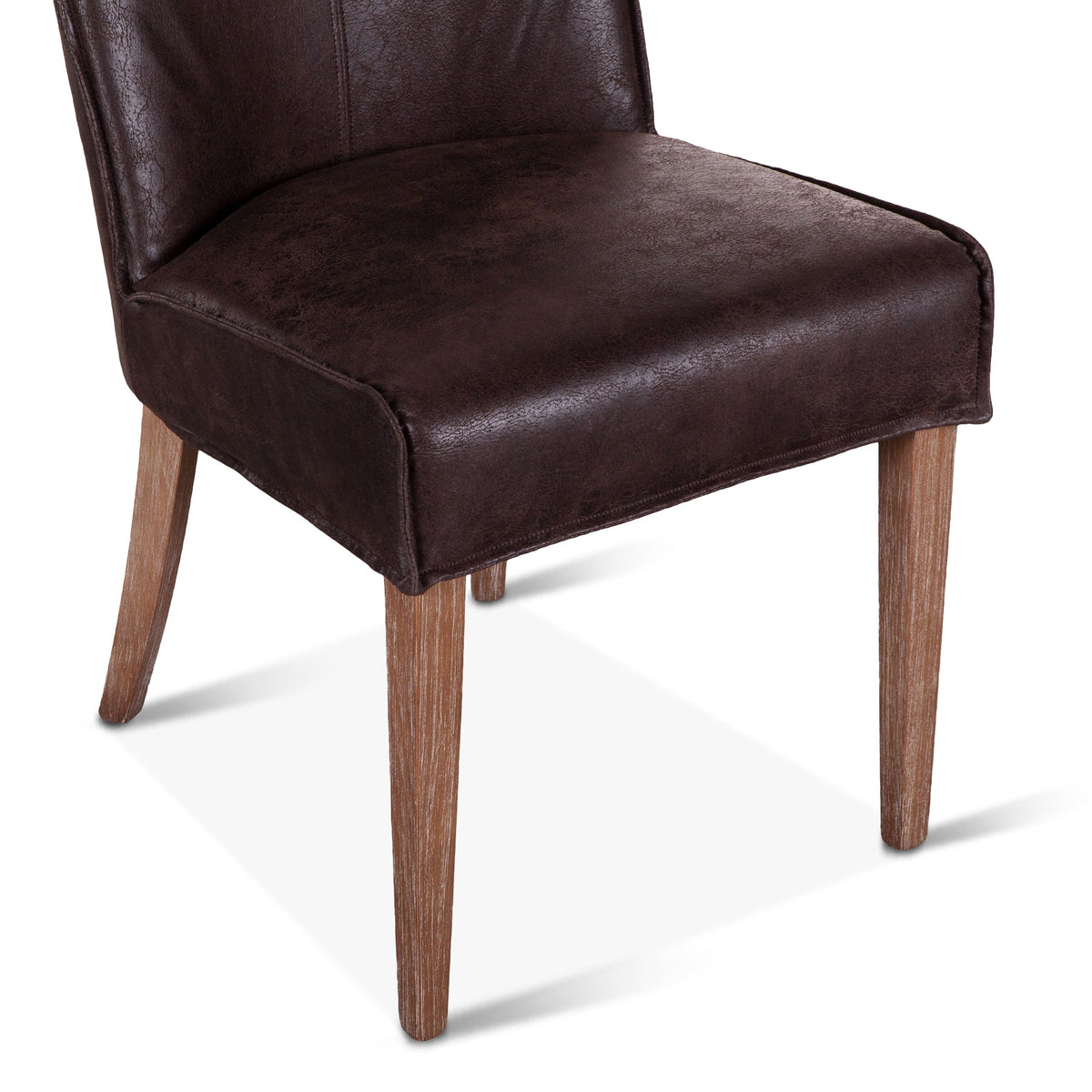 19" Dining Chair in Dark Brown Leather