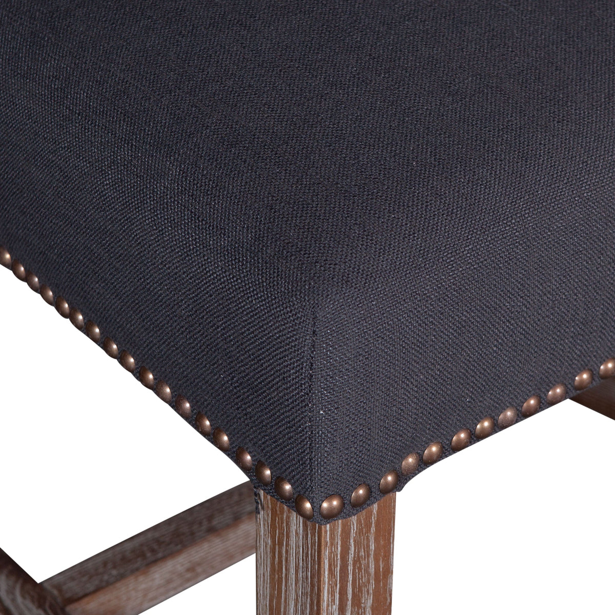 21" Upholstered Dining Chair in Dark Gray Linen