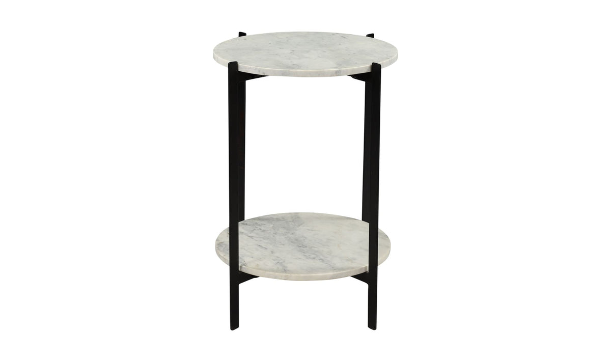 18" White Marble Side Table