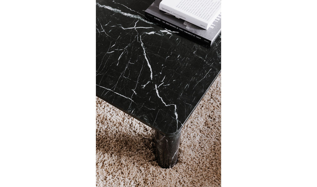 35.5" Black Marble Coffee Table