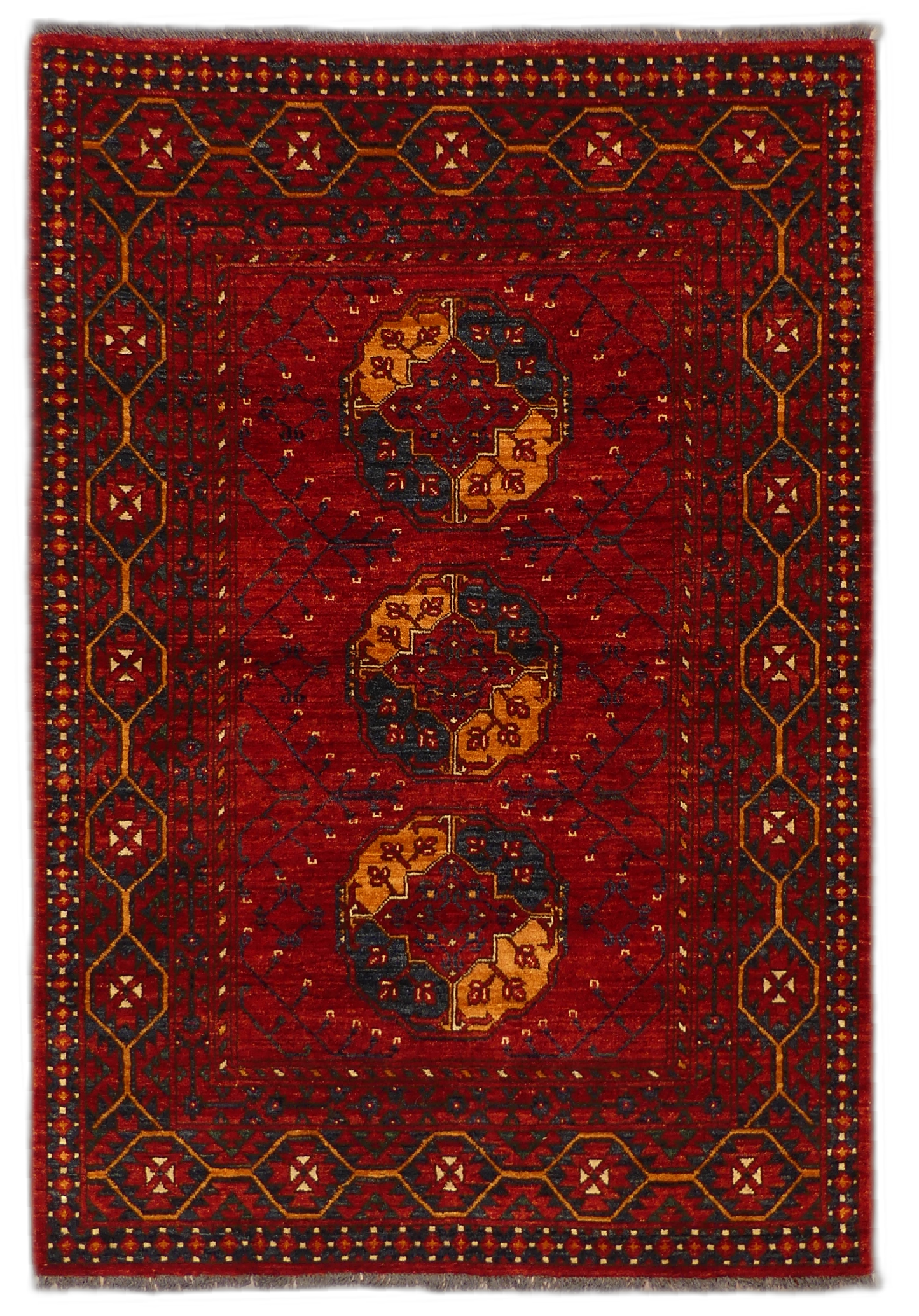 Ersari Traditional Medallion Wool Rug MP5683 - 4 x 5.10