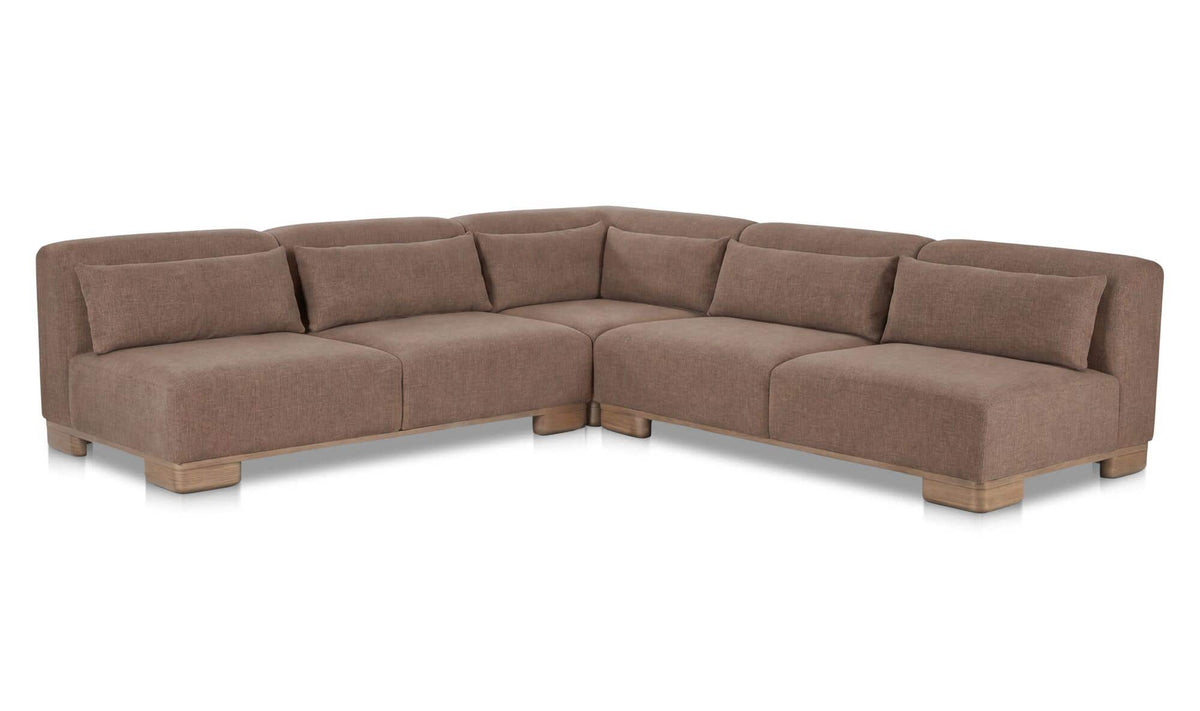110" Dark Brown Upholstered Modular Sectional