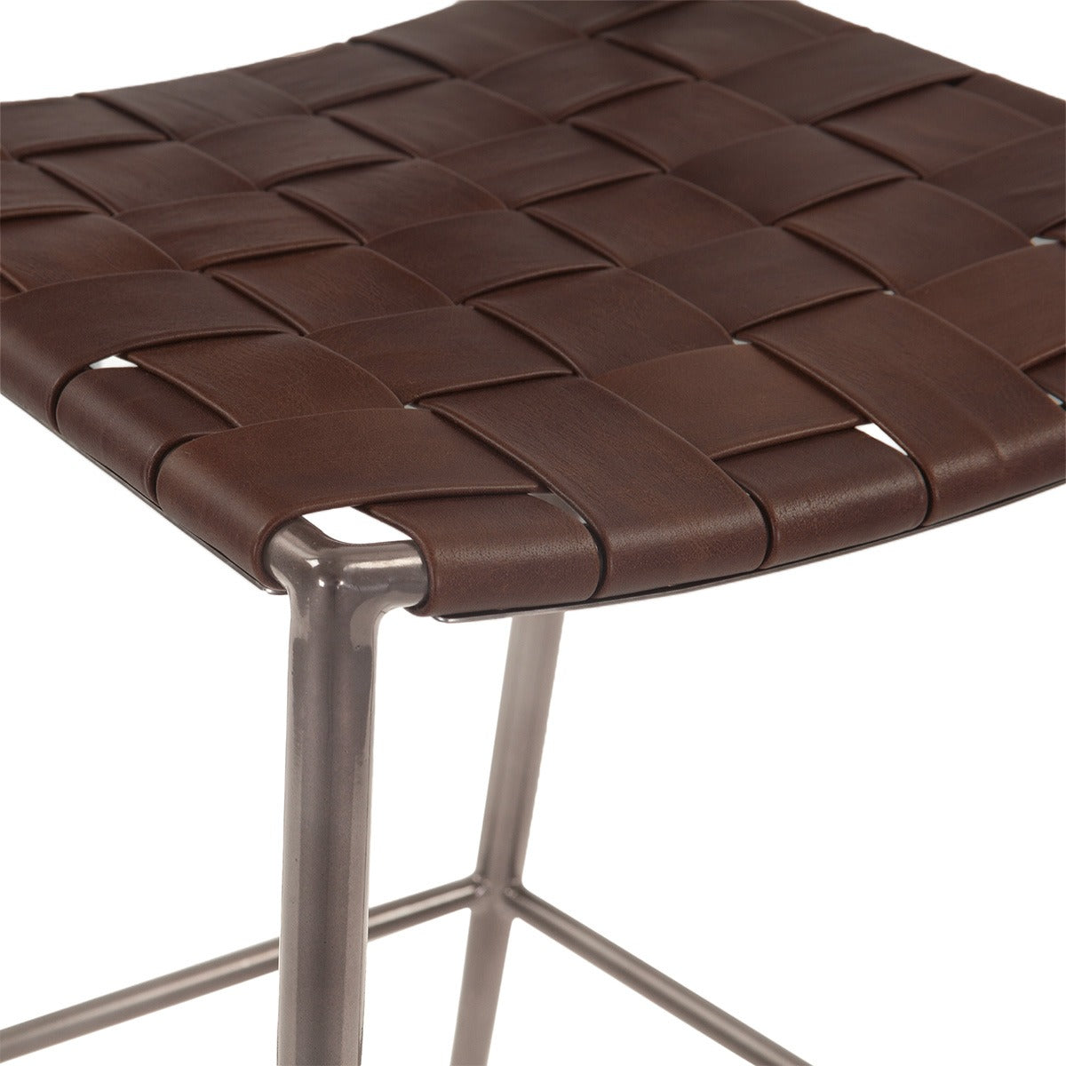 17" Chocolate Buffalo Leather Counter Chair