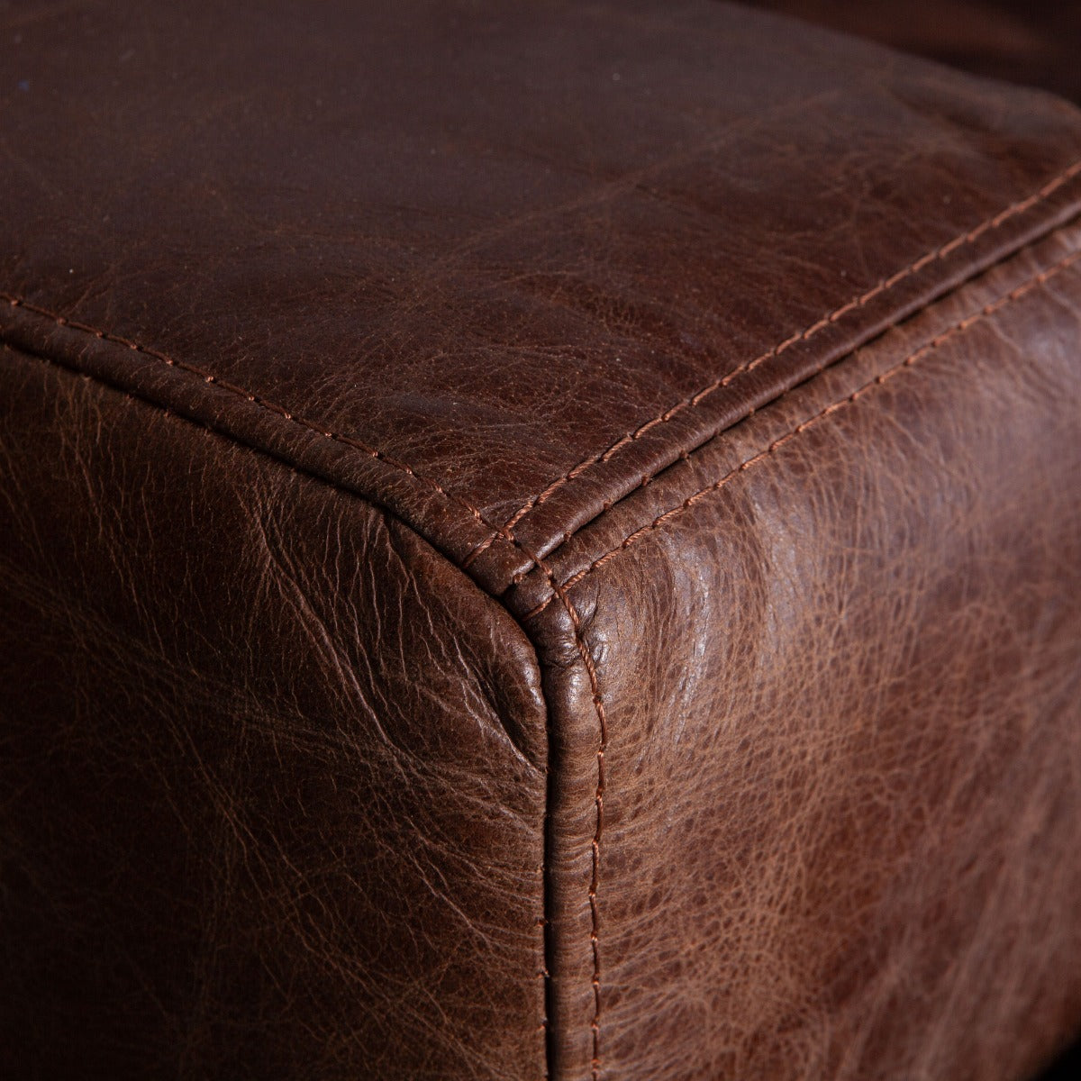 41" Geisha Brown Leather Accent Chair