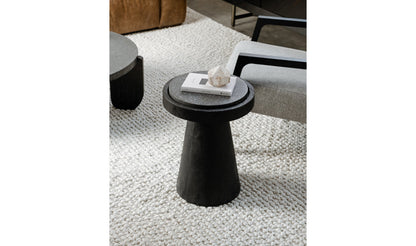 16" Black Concrete Side Table