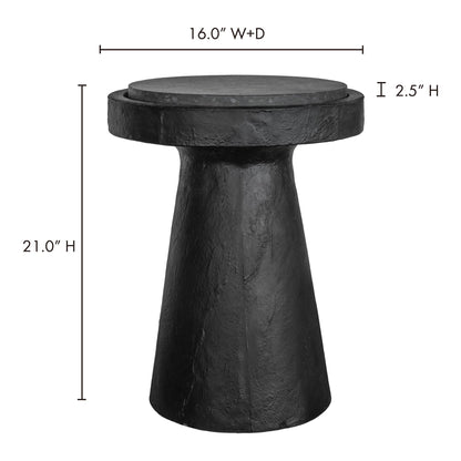 16" Black Concrete Side Table