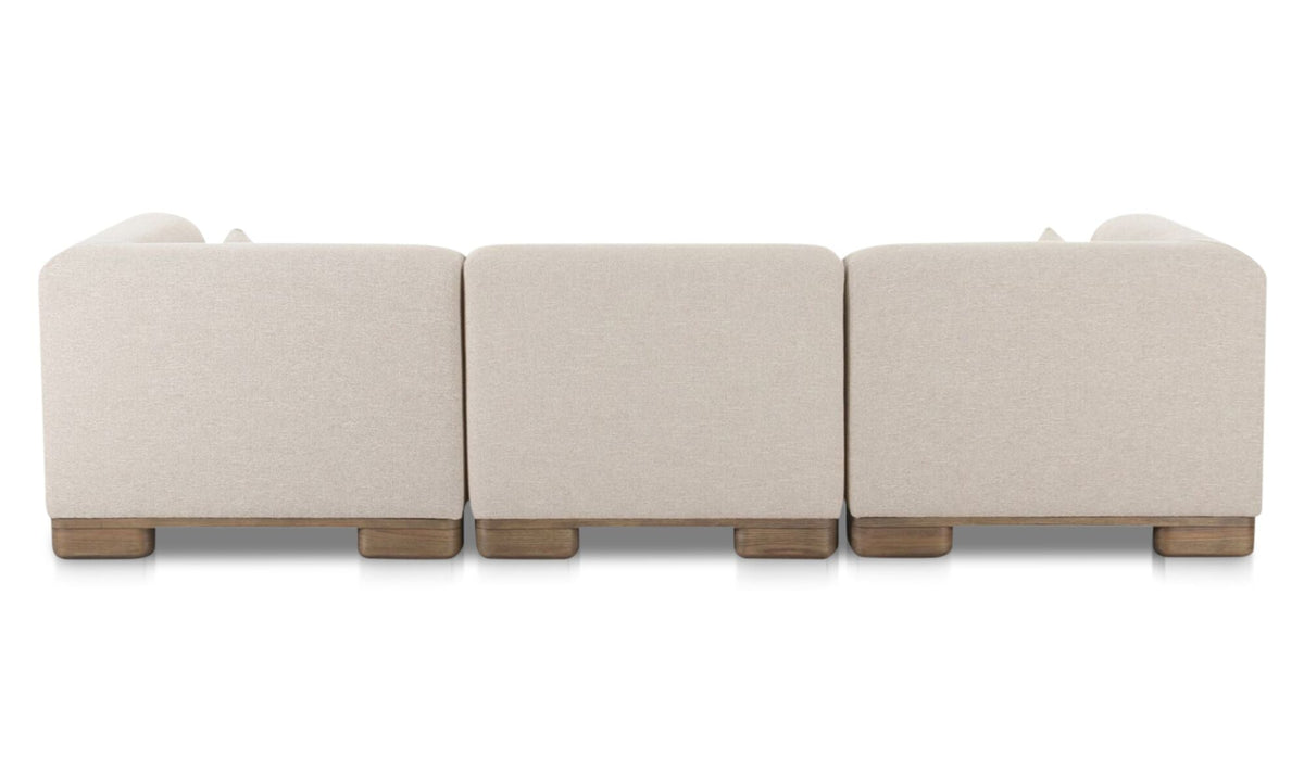 115" Oatmeal Upholstered Modular Sofa
