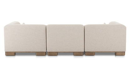 115" Oatmeal Upholstered Modular Sofa