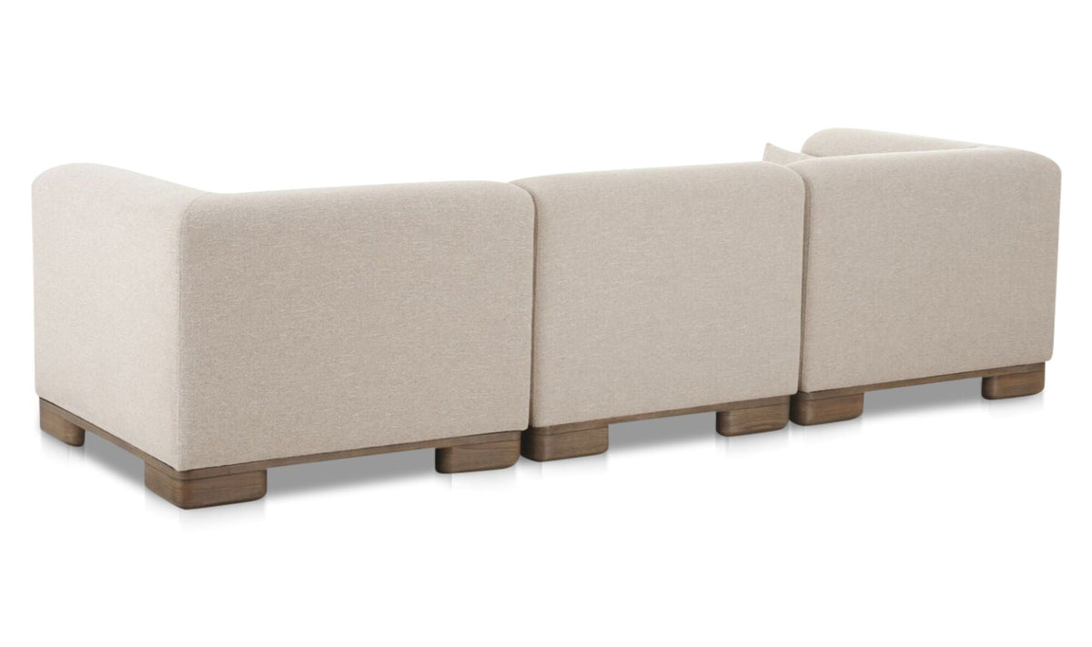 115" Oatmeal Upholstered Modular Sofa