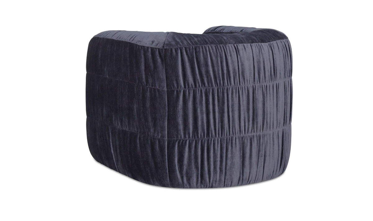 35" Navy Upholstered Swivel Accent Chair