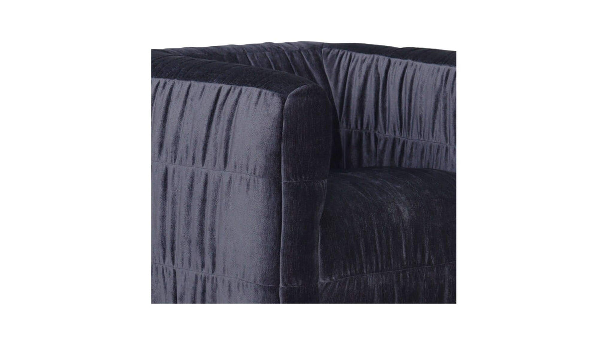 35" Navy Upholstered Swivel Accent Chair