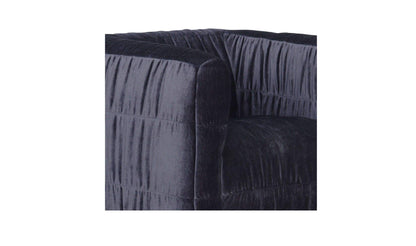 35" Navy Upholstered Swivel Accent Chair