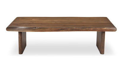 55" Brown Acacia Coffee Table