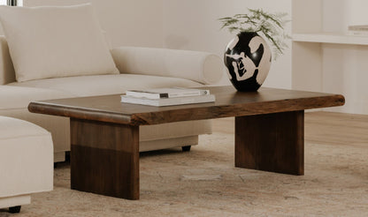 55" Brown Acacia Coffee Table