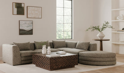 42" Brown Acacia Storage Coffee Table