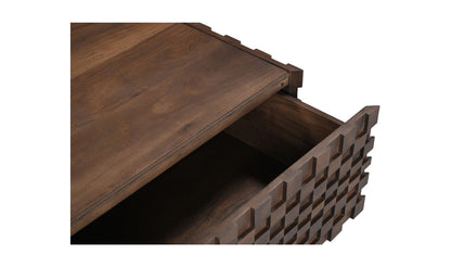 42" Brown Acacia Storage Coffee Table
