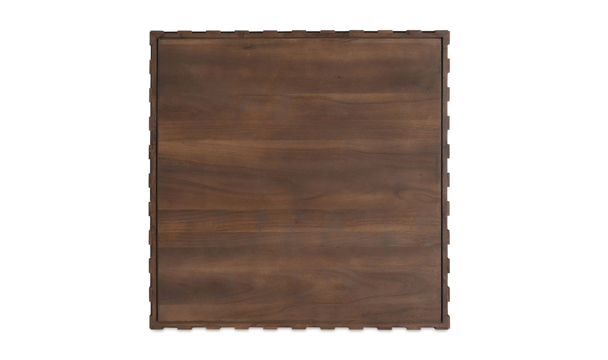42" Brown Acacia Storage Coffee Table