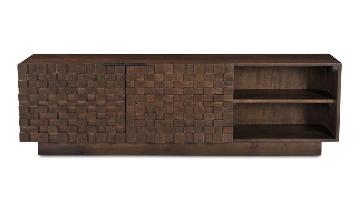 60" Brown Acacia Cabinet