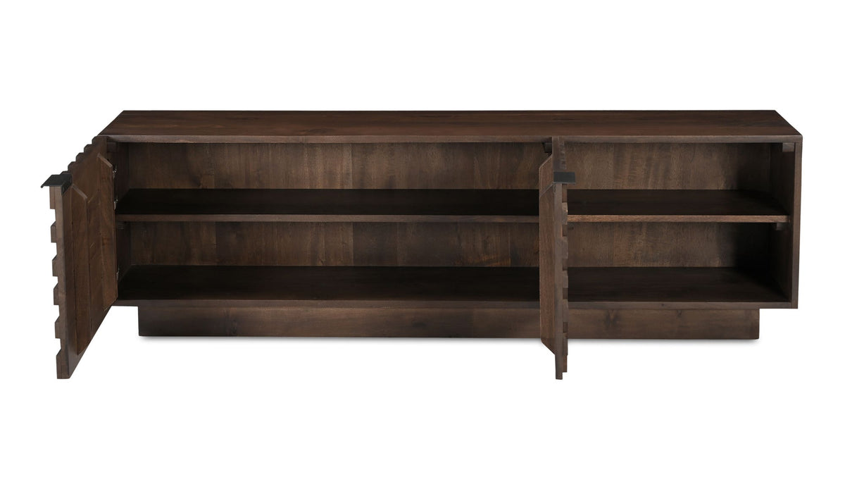 60" Brown Acacia Cabinet