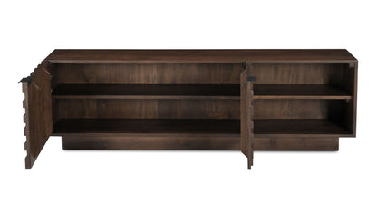60" Brown Acacia Cabinet