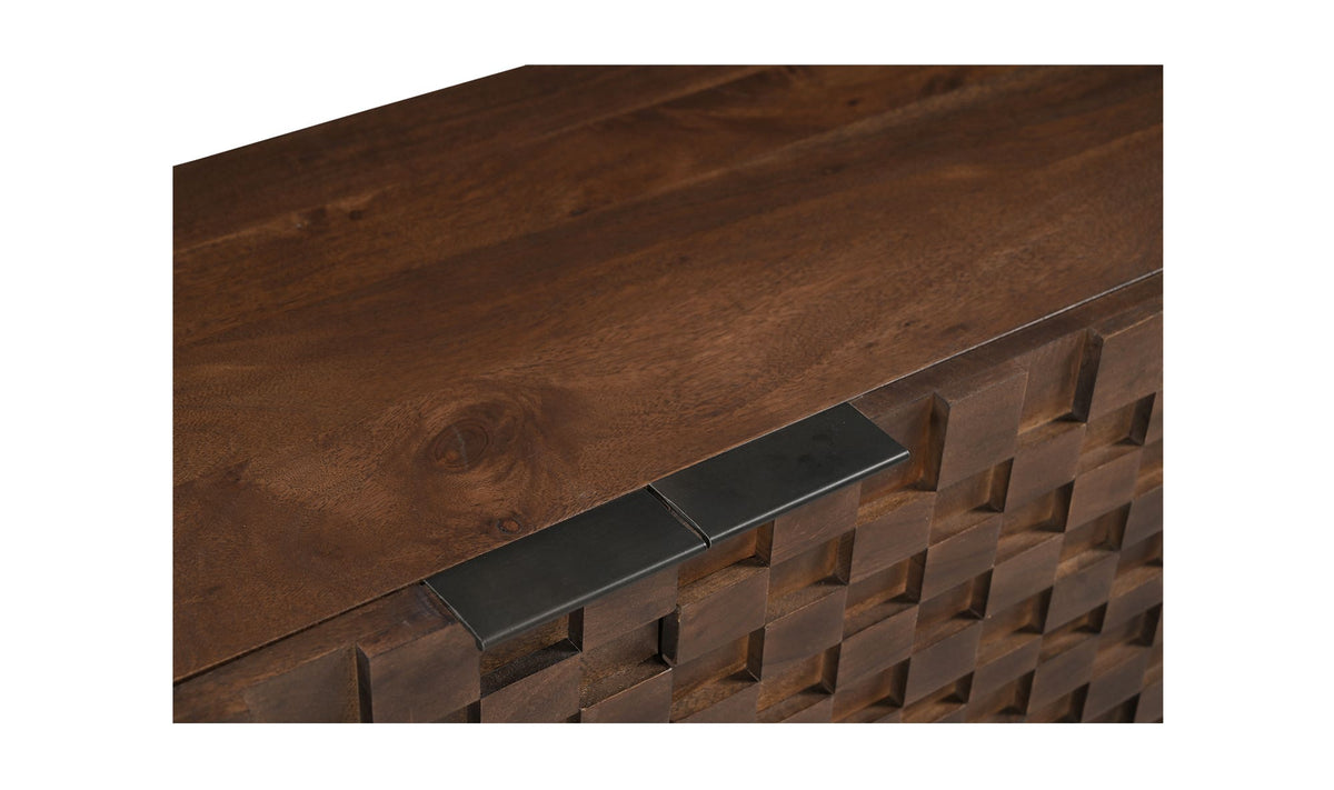 60" Brown Acacia Cabinet