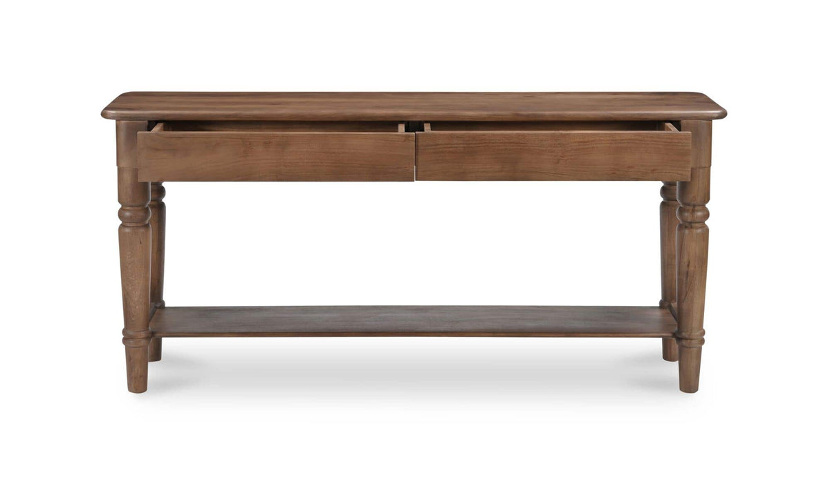 65" Brown Acacia Console Table