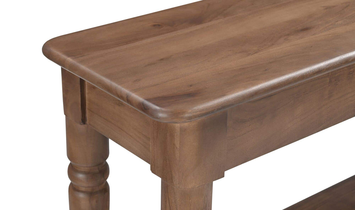 65" Brown Acacia Console Table