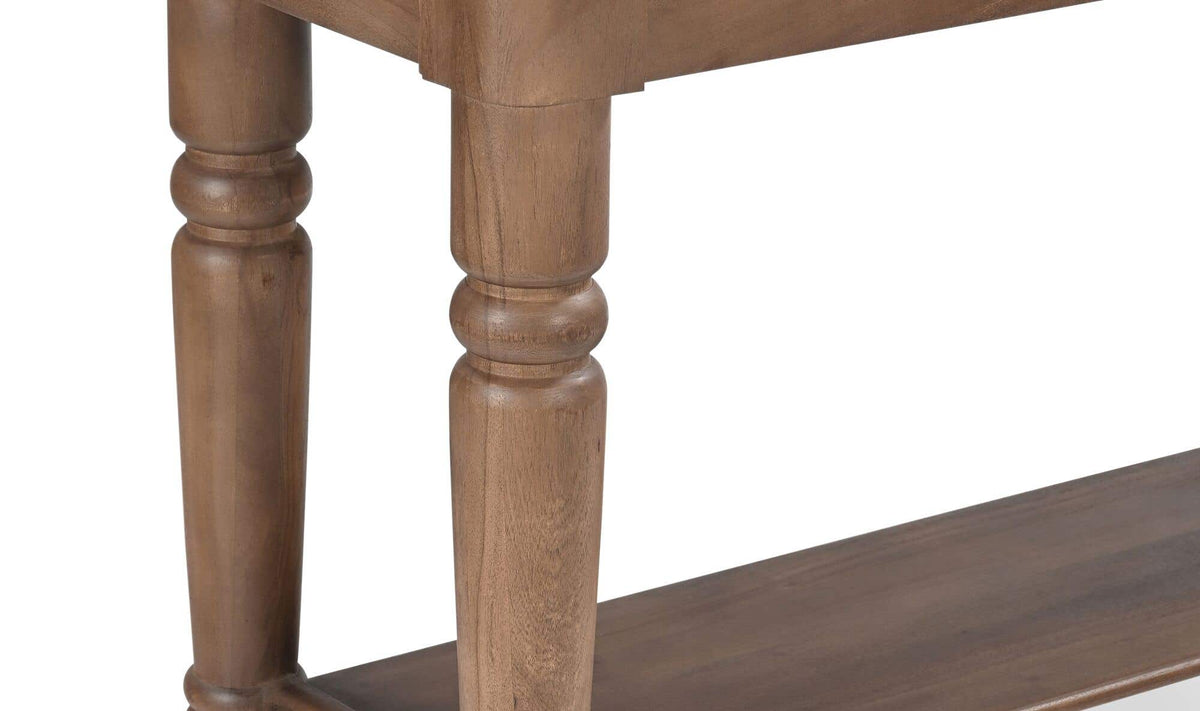 65" Brown Acacia Console Table