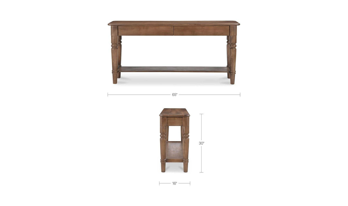 65" Brown Acacia Console Table