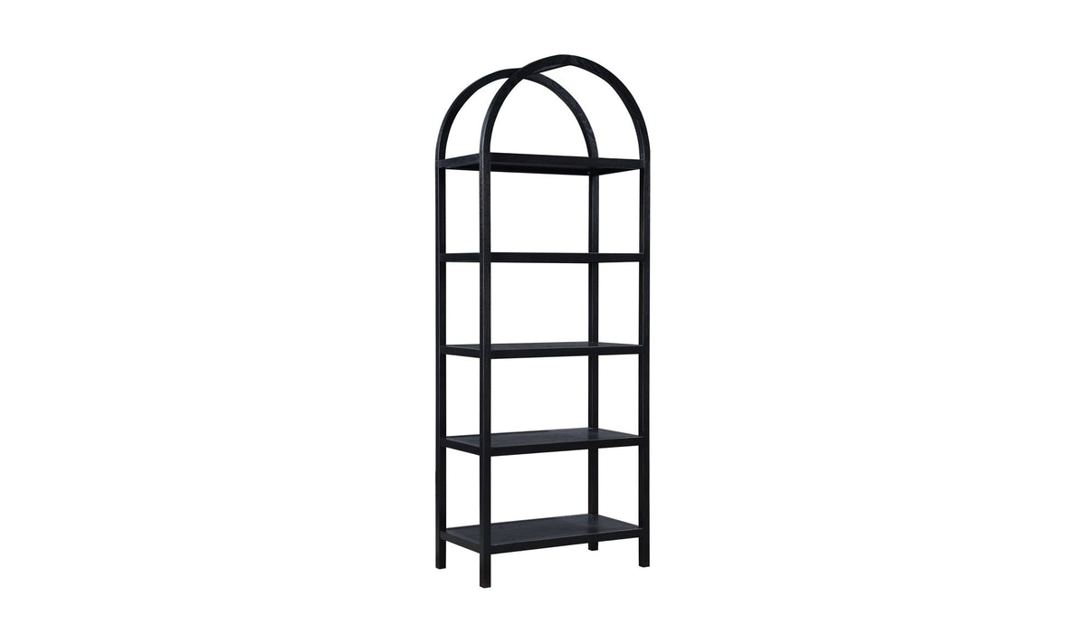 30" Black Solid Oak Bookcase