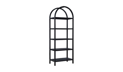 30" Black Solid Oak Bookcase
