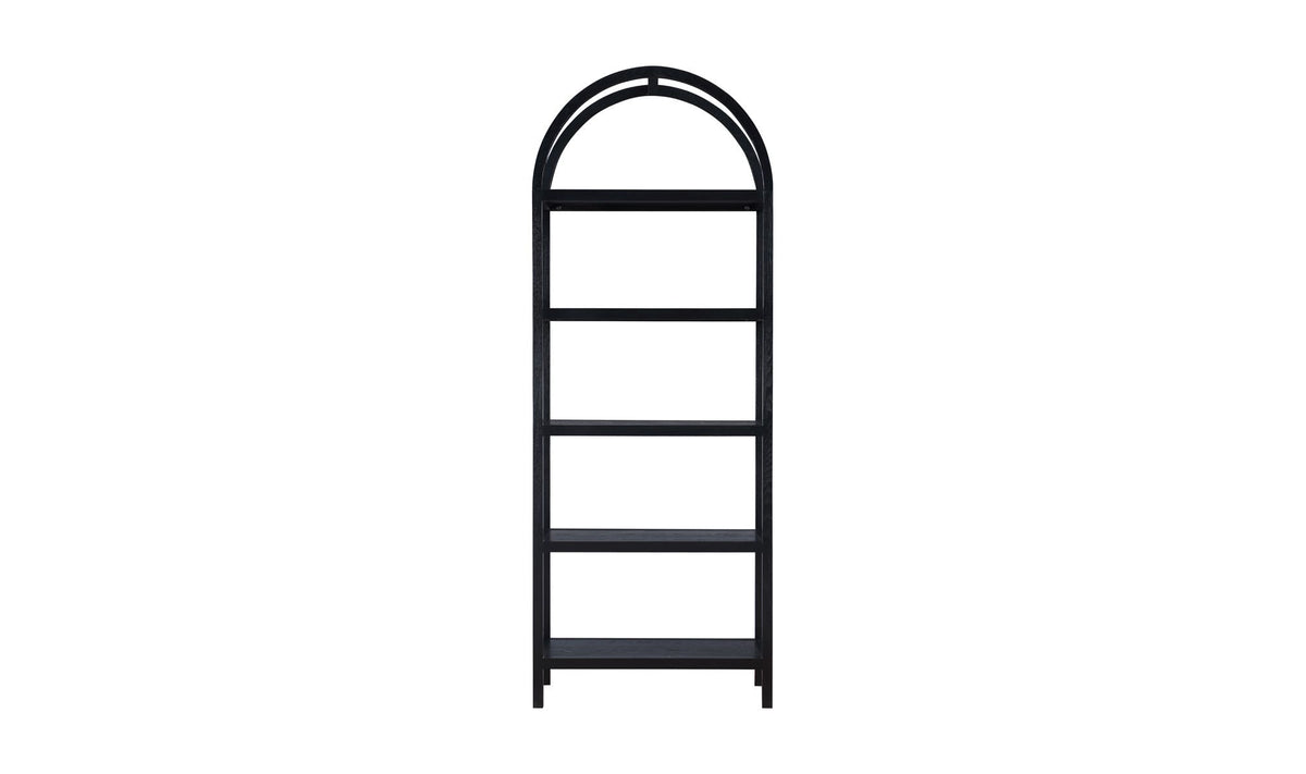 30" Black Solid Oak Bookcase
