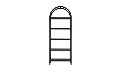 30" Black Solid Oak Bookcase