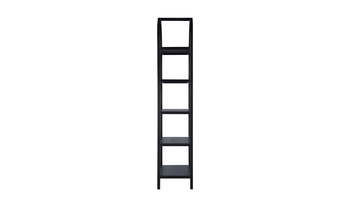 30" Black Solid Oak Bookcase
