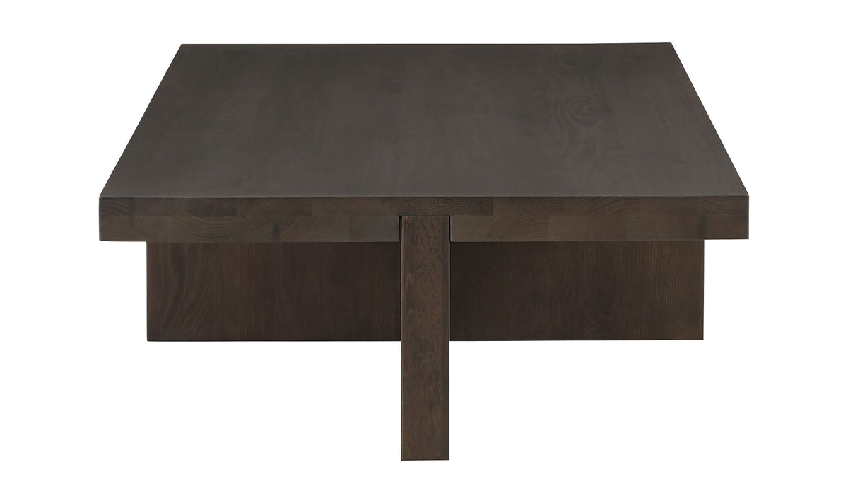 50" Dark Brown Solid Oak Coffee Table