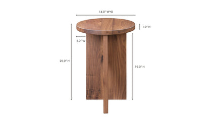 14" Walnut Side Table