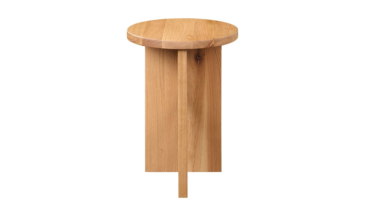 14" Natural Solid Oak Side Table