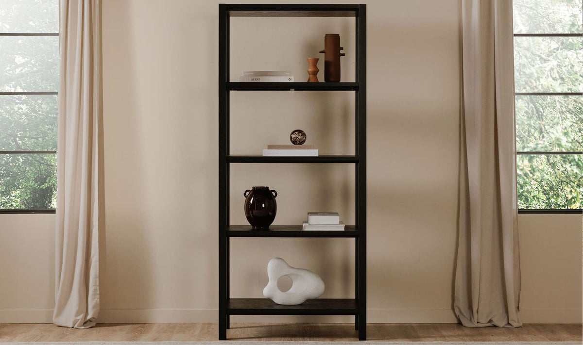35" Black Bookcase