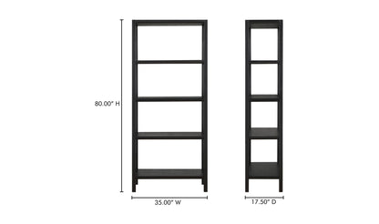 35" Black Bookcase