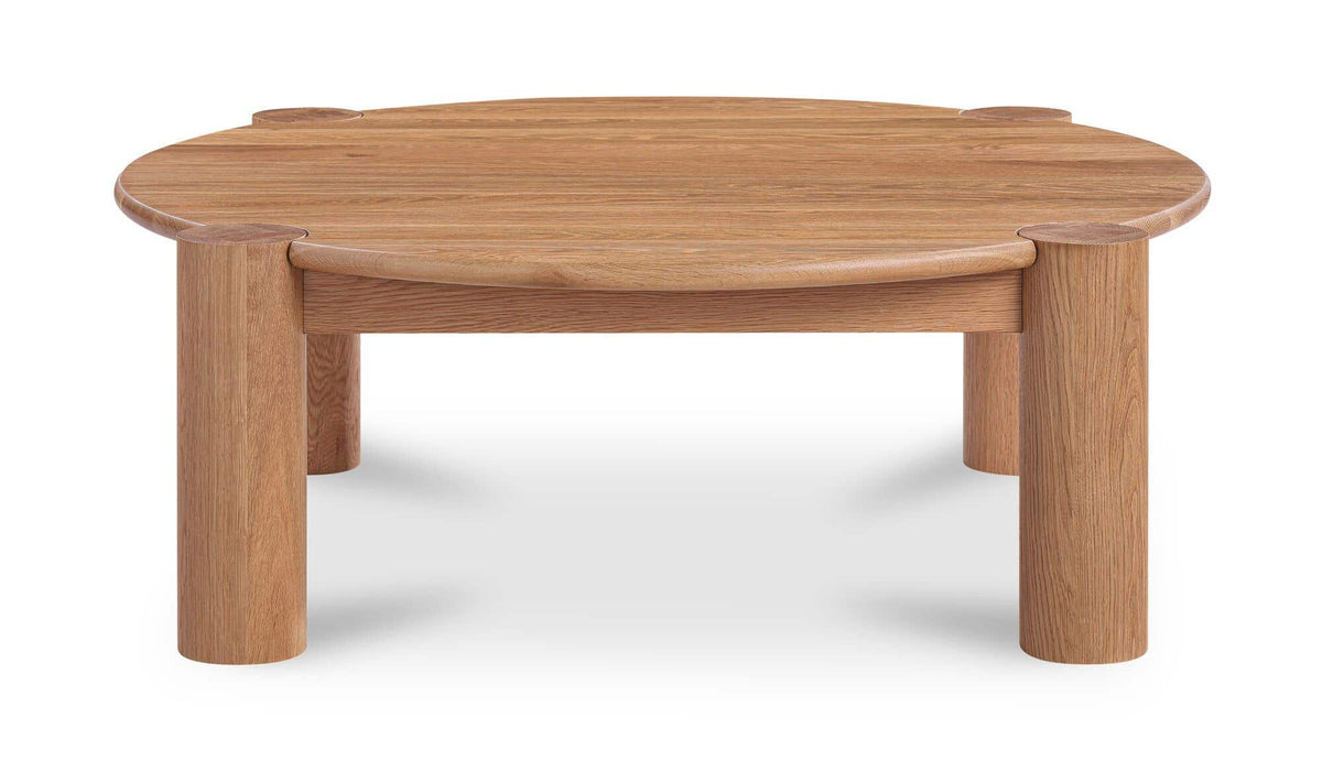 43.3" Natural Solid Oak Coffee Table