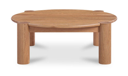 43.3" Natural Solid Oak Coffee Table