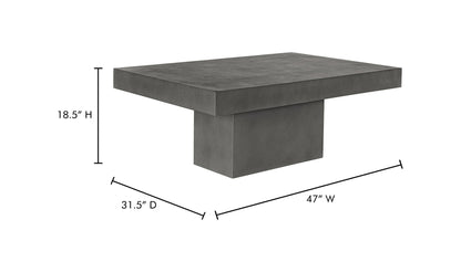 47" Grey Concrete Coffee Table