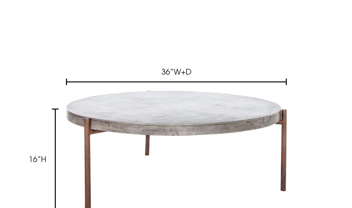 36" Dark Grey Concrete Coffee Table