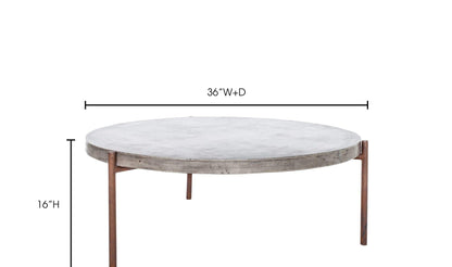 36" Dark Grey Concrete Coffee Table