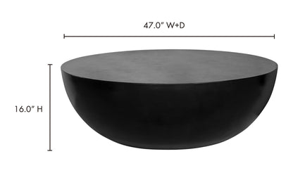 47" Black Concrete Coffee Table