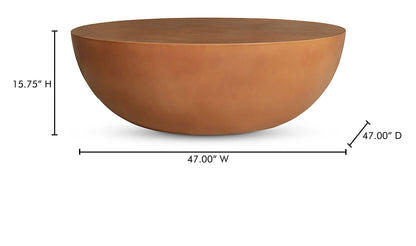 47" Terracotta Concrete Coffee Table